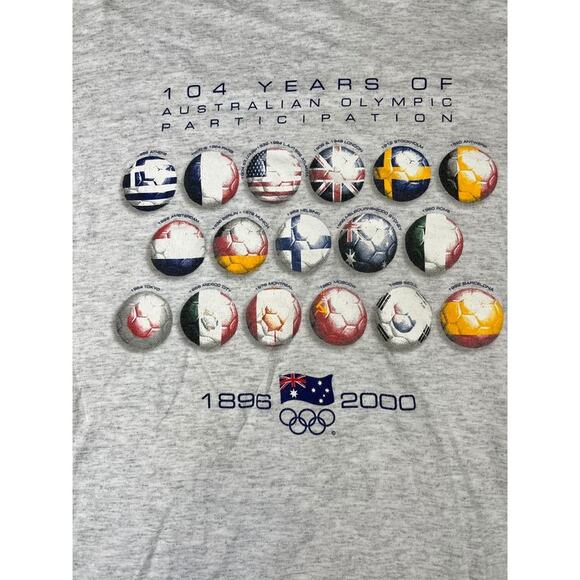 ISC Australia Olympic Team T-shirt XXL gray 1896–2000 104 years cotton vintage - Picture 2 of 11